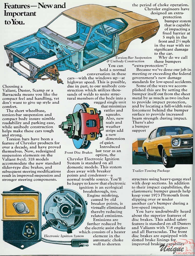 1973 Plymouth Duster, Valiant and Barracuda Brochure Page 18